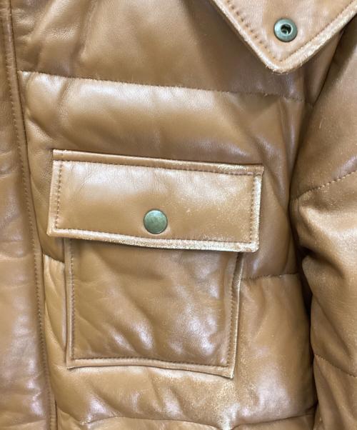 PS Paul Smith（ＰＳポールスミス）PS Paul Smith (ＰＳポールスミス) ラムレザーダウンジャケット ブラウン サイズ:Lの古着・服飾アイテム