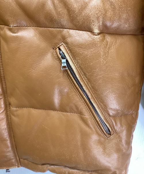 PS Paul Smith（ＰＳポールスミス）PS Paul Smith (ＰＳポールスミス) ラムレザーダウンジャケット ブラウン サイズ:Lの古着・服飾アイテム