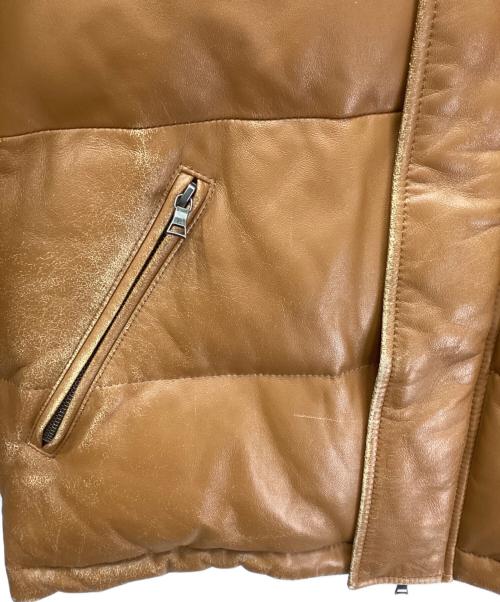PS Paul Smith（ＰＳポールスミス）PS Paul Smith (ＰＳポールスミス) ラムレザーダウンジャケット ブラウン サイズ:Lの古着・服飾アイテム