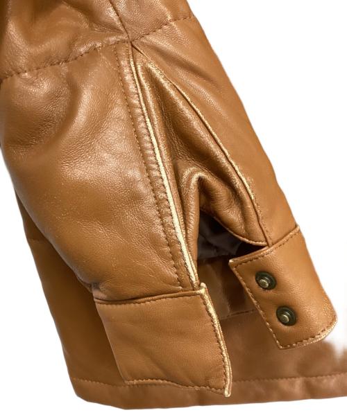 PS Paul Smith（ＰＳポールスミス）PS Paul Smith (ＰＳポールスミス) ラムレザーダウンジャケット ブラウン サイズ:Lの古着・服飾アイテム