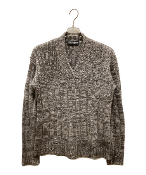 DOLCE & GABBANA（ドルチェ＆ガッバーナ）DOLCE & GABBANA (ドルチェ＆ガッバーナ) カシミヤ100% Vネックニット ブラウン サイズ:50の古着・服飾アイテム