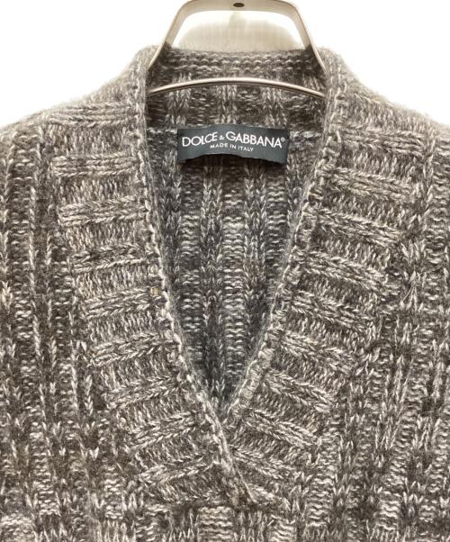 DOLCE & GABBANA（ドルチェ＆ガッバーナ）DOLCE & GABBANA (ドルチェ＆ガッバーナ) カシミヤ100% Vネックニット ブラウン サイズ:50の古着・服飾アイテム