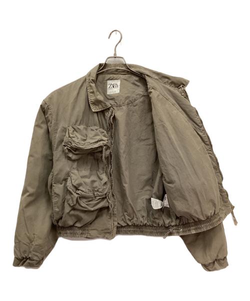 ZARA（ザラ）ZARA (ザラ) ユーティリティポケットジップアップジャケット オリーブ サイズ:Lの古着・服飾アイテム