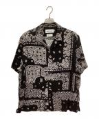 MIYAGIHIDETAKA×Saturdays NYCミヤギヒデタカ×サタデーズ ニューヨーク）の古着「ペイズリーオープンカラーシャツ」｜ブラック