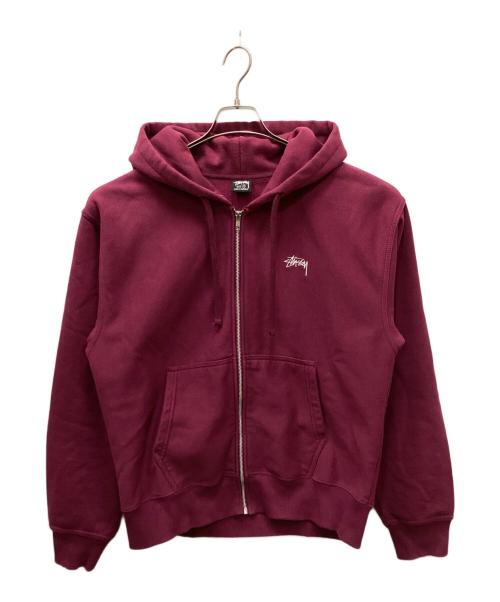 stussy（ステューシー）stussy (ステューシー) STOCK LOGO ZIP HOODIE パープル サイズ:Mの古着・服飾アイテム