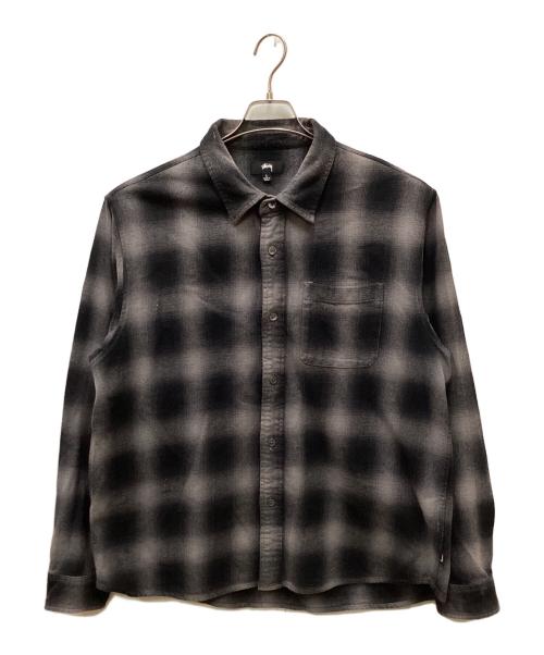 stussy（ステューシー）stussy (ステューシー) Pete Plaid shirt ブラック×グレー サイズ:Lの古着・服飾アイテム