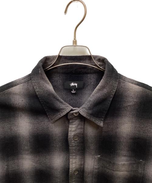 stussy（ステューシー）stussy (ステューシー) Pete Plaid shirt ブラック×グレー サイズ:Lの古着・服飾アイテム