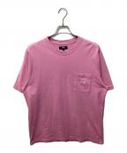 stussyステューシー）の古着「刺繍ロゴポケットTシャツ」｜ピンク