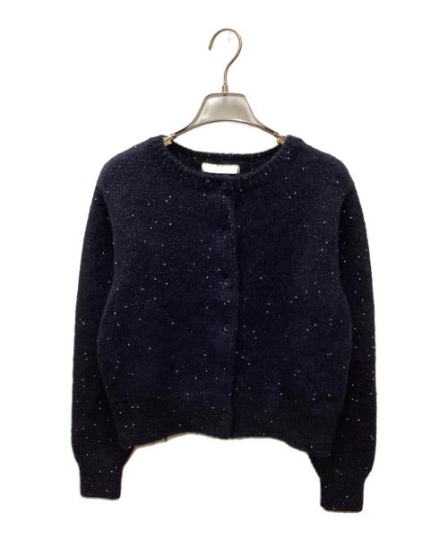 N.NATURAL BEAUTY BASIC（エヌ ナチュラルビューティーベーシック）N.NATURAL BEAUTY BASIC (エヌ ナチュラルビューティーベーシック) ビーズミックスヘアリーカーディガン ネイビー サイズ:Mの古着・服飾アイテム