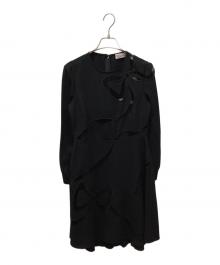 RED VALENTINO（レッドヴァレンティノ）の古着「リボンレースカッティングワンピース」｜ブラック