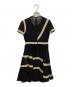 RED VALENTINO (レッドヴァレンティノ) リボンエンブロイダリープリーツワンピース ブラック サイズ:38：8000円