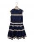 RED VALENTINO（レッドヴァレンティノ）の古着「レインボーレースノースリーブワンピース」｜ブルー