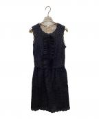 RED VALENTINOレッドヴァレンティノ）の古着「レースノースリーブワンピース」｜ネイビー