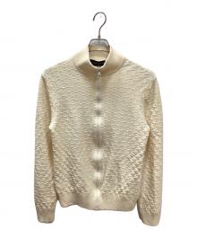 LOUIS VUITTON（ルイ ヴィトン）の古着「ダミエジップアップカーディガン」｜アイボリー