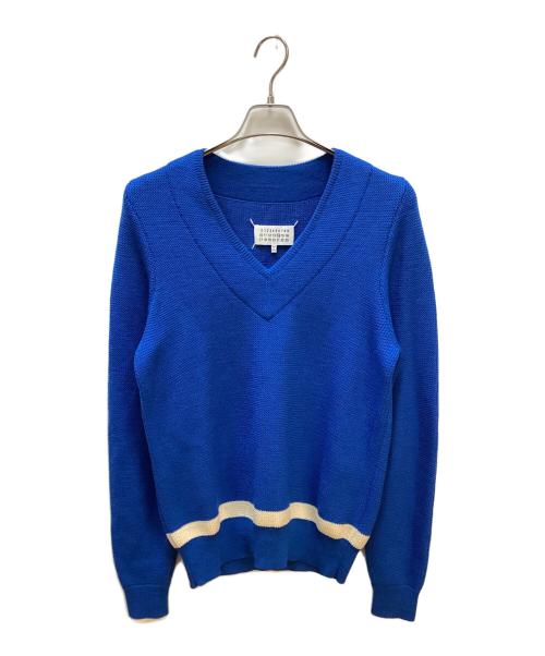 Maison Margiela 14（メゾンマルジェラ 14）Maison Margiela 14 (メゾンマルジェラ 14) Vネックニット ブルー サイズ:Sの古着・服飾アイテム