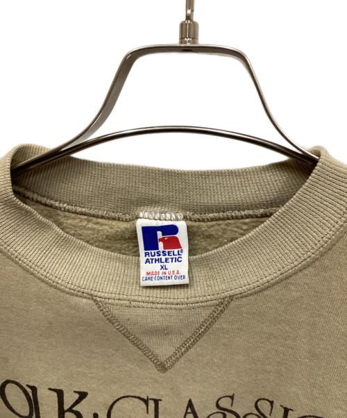 RUSSELL ATHLETIC（ラッセルアスレチック）RUSSELL ATHLETIC (ラッセルアスレチック) プリントスウェット カーキ サイズ:XLの古着・服飾アイテム