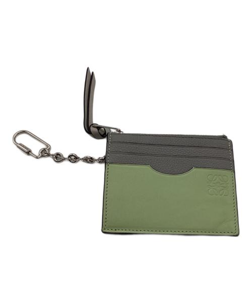 LOEWE（ロエベ）LOEWE (ロエベ) コイン＆パスケース グレー×グリーンの古着・服飾アイテム