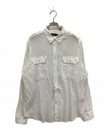 POLO RALPH LAUREN（ポロ・ラルフローレン）の古着「エポーレットラミーコットンシャツ」｜ホワイト