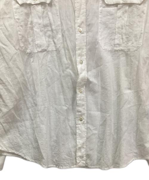 POLO RALPH LAUREN（ポロ・ラルフローレン）POLO RALPH LAUREN (ポロ・ラルフローレン) エポーレットラミーコットンシャツ ホワイト サイズ:XLの古着・服飾アイテム