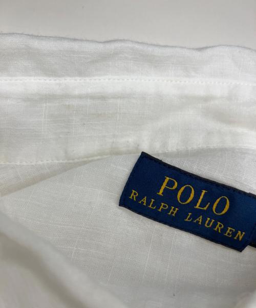 POLO RALPH LAUREN（ポロ・ラルフローレン）POLO RALPH LAUREN (ポロ・ラルフローレン) エポーレットラミーコットンシャツ ホワイト サイズ:XLの古着・服飾アイテム