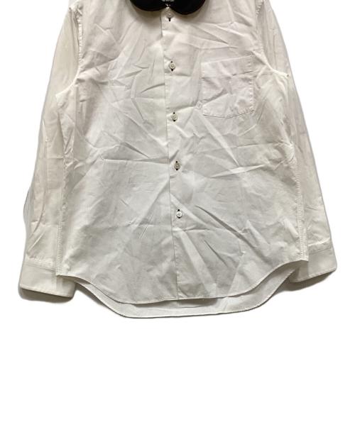 tricot COMME des GARCONS（トリココムデギャルソン）tricot COMME des GARCONS (トリココムデギャルソン) 丸襟キュプラシャツ ホワイト×ブラック サイズ:Mの古着・服飾アイテム