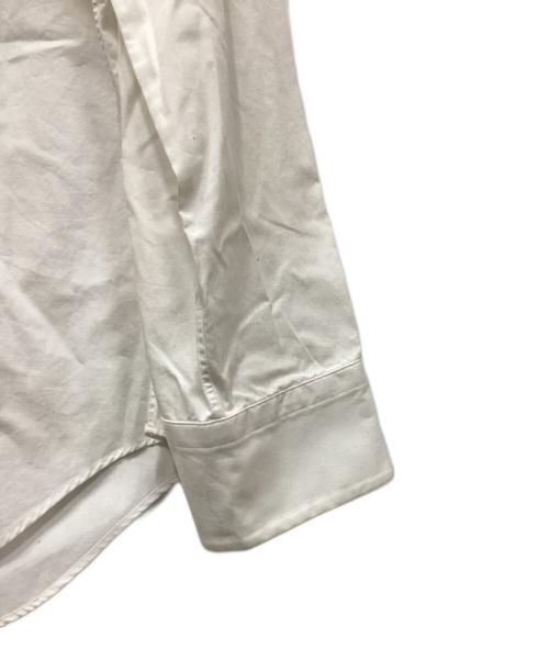 tricot COMME des GARCONS（トリココムデギャルソン）tricot COMME des GARCONS (トリココムデギャルソン) 丸襟キュプラシャツ ホワイト×ブラック サイズ:Mの古着・服飾アイテム