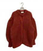 CLANEクラネ）の古着「COLOR MOHAIR SHAGGY CARDIGAN」｜レッド