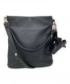 MAISON SPECIALメゾンスペシャル）の古着「2WAY Leather Mini Shoulder Bag With Drawstring Charm/レザーミニｼｮﾙﾀﾞｰバッグウィズドロウストリングチャーム」｜ブラック