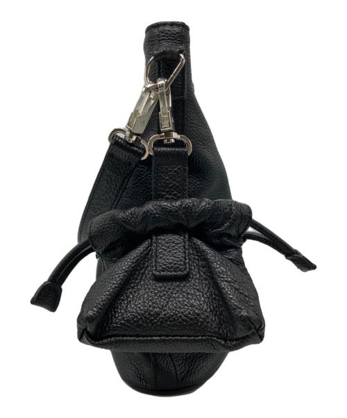 MAISON SPECIAL（メゾンスペシャル）MAISON SPECIAL (メゾンスペシャル) 2WAY Leather Mini Shoulder Bag With Drawstring Charm/レザーミニｼｮﾙﾀﾞｰバッグウィズドロウストリングチャーム ブラックの古着・服飾アイテム