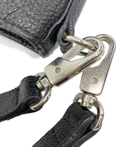 MAISON SPECIAL（メゾンスペシャル）MAISON SPECIAL (メゾンスペシャル) 2WAY Leather Mini Shoulder Bag With Drawstring Charm/レザーミニｼｮﾙﾀﾞｰバッグウィズドロウストリングチャーム ブラックの古着・服飾アイテム