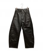 Curensologyカレンソロジー）の古着「フェイクレザーカーヴィーパンツ」｜ブラック