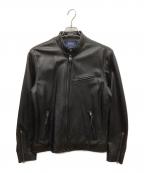 POLO RALPH LAURENポロ・ラルフローレン）の古着「LAMBSKIN CAFE RACER JACKET / ラムレザージャケット」｜ブラック