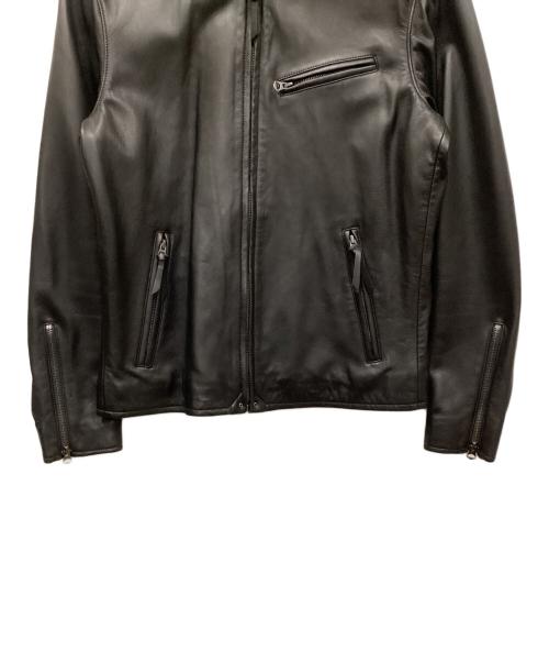 POLO RALPH LAUREN（ポロ・ラルフローレン）POLO RALPH LAUREN (ポロ・ラルフローレン) LAMBSKIN CAFE RACER JACKET / ラムレザージャケット ブラック サイズ:Sの古着・服飾アイテム