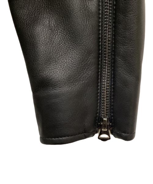 POLO RALPH LAUREN（ポロ・ラルフローレン）POLO RALPH LAUREN (ポロ・ラルフローレン) LAMBSKIN CAFE RACER JACKET / ラムレザージャケット ブラック サイズ:Sの古着・服飾アイテム