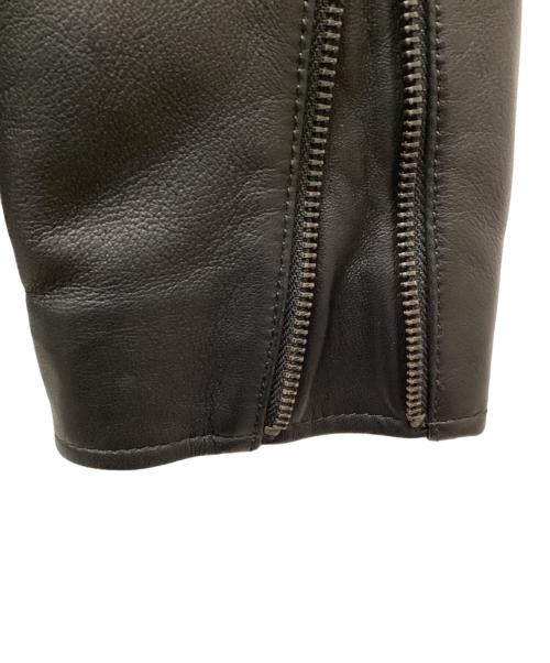 POLO RALPH LAUREN（ポロ・ラルフローレン）POLO RALPH LAUREN (ポロ・ラルフローレン) LAMBSKIN CAFE RACER JACKET / ラムレザージャケット ブラック サイズ:Sの古着・服飾アイテム