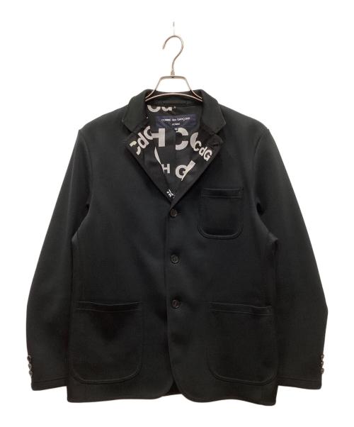 COMME des GARCONS（コムデギャルソン）COMME des GARCONS (コムデギャルソン) メッシュロゴテーラードジャケット ブラック サイズ:Mの古着・服飾アイテム