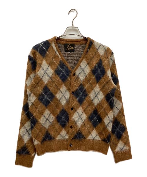 Needles（ニードルズ）Needles (ニードルズ) モヘア混アーガイルカーディガン ブラウン サイズ:Mの古着・服飾アイテム
