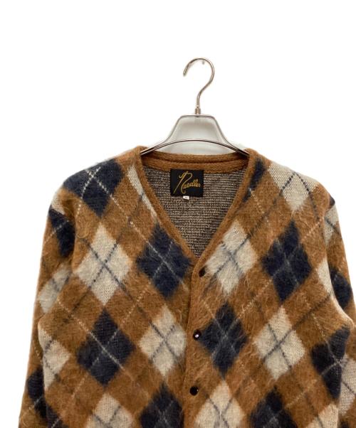 Needles（ニードルズ）Needles (ニードルズ) モヘア混アーガイルカーディガン ブラウン サイズ:Mの古着・服飾アイテム