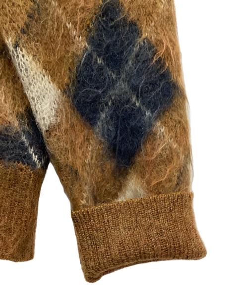 Needles（ニードルズ）Needles (ニードルズ) モヘア混アーガイルカーディガン ブラウン サイズ:Mの古着・服飾アイテム