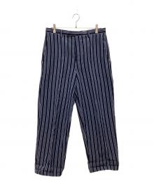digawel（ディガウェル）の古着「銀糸ストライプパンツ」｜ブルー