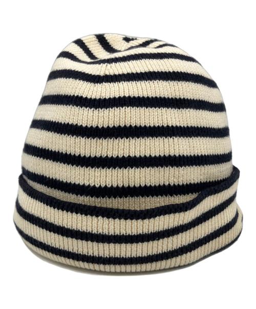 RRL（ダブルアールエル）RRL (ダブルアールエル) コットンワッチキャップ ブラック×ベージュ サイズ:Freeの古着・服飾アイテム