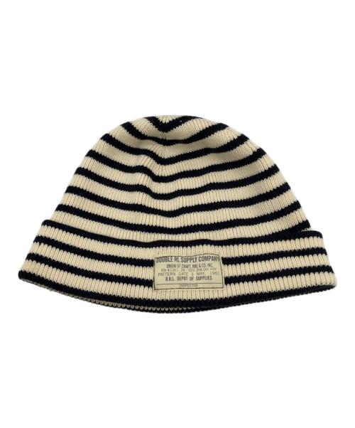 RRL（ダブルアールエル）RRL (ダブルアールエル) コットンワッチキャップ ブラック×ベージュ サイズ:Freeの古着・服飾アイテム