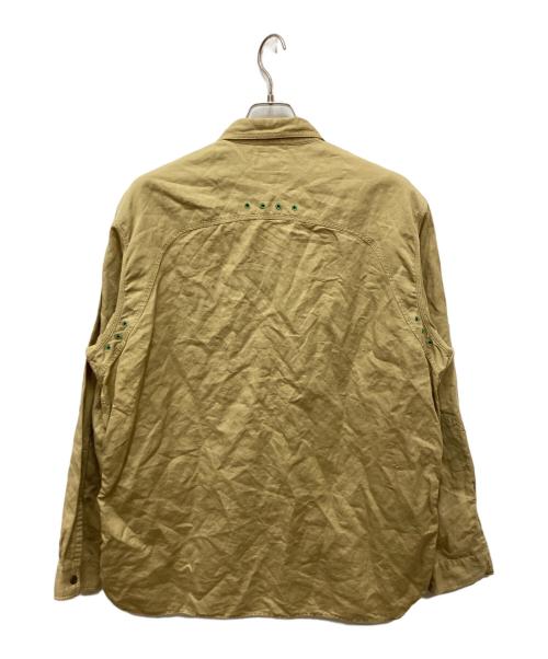 RRL（ダブルアールエル）RRL (ダブルアールエル) リネンコットンガチャポケワーク シャツ ブラウン サイズ:XLの古着・服飾アイテム