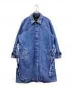 COACHコーチ）の古着「シグネチャーカラーデニムトレンチコート」｜インディゴ