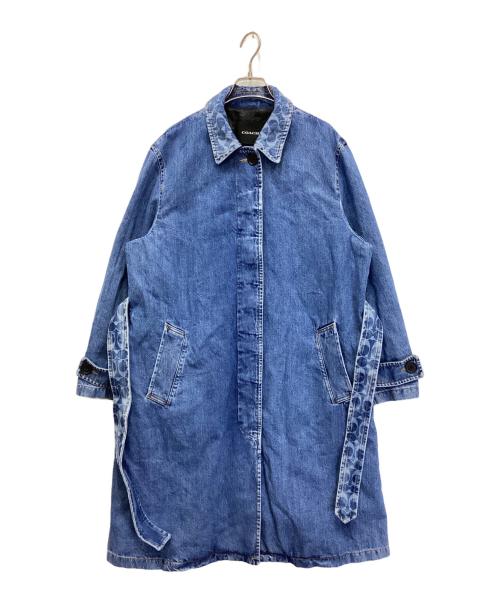 COACH（コーチ）COACH (コーチ) シグネチャーカラーデニムトレンチコート インディゴ サイズ:Mの古着・服飾アイテム