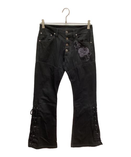 TORNADO MART（トルネードマート）TORNADO MART (トルネードマート) 刺繍フレアパンツ ブラック サイズ:Sの古着・服飾アイテム