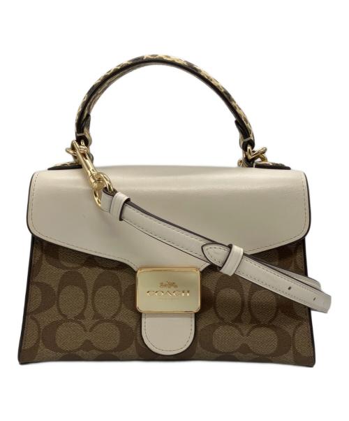 COACH（コーチ）COACH (コーチ) ペッパー 2wayシグネチャーバッグ ベージュの古着・服飾アイテム