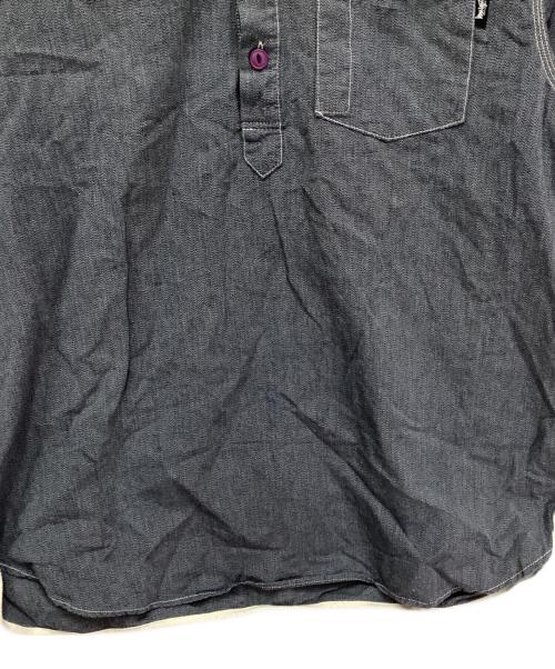 stussy（ステューシー）stussy (ステューシー) ヘンリーネックシャンブレーシャツ ネイビー サイズ:XLの古着・服飾アイテム