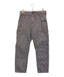 stussy（ステューシー）の古着「ダブルニーヒッコリーペインターパンツ」｜ネイビー×ホワイト