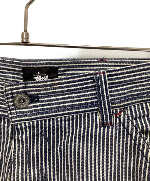 stussy（ステューシー）stussy (ステューシー) ダブルニーヒッコリーペインターパンツ ネイビー×ホワイト サイズ:32の古着・服飾アイテム